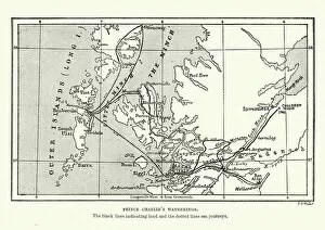 Scotland Gallery: Map of Bonnie Prince Charlies Wanderings