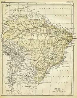 South America Gallery: Map of Brazil 1878