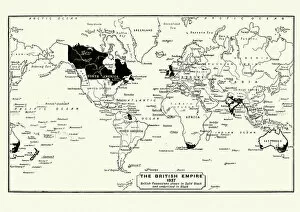 Images Dated 10th April 2015: Map of the British Empire in 1837