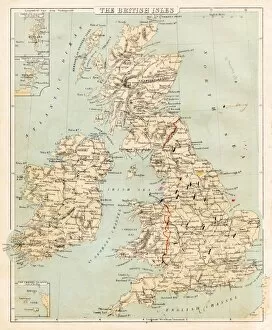 Images Dated 29th July 2016: Map of the British isles 1869