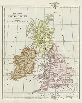 Images Dated 10th April 2018: Map of the British isles 1889