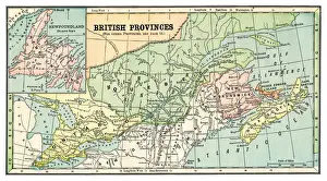 Map of British provinces Canada 1889