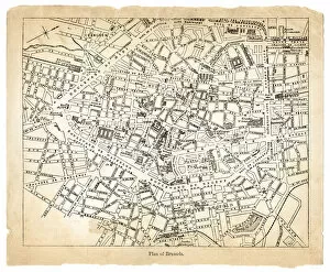 Images Dated 24th April 2017: Map of Brussels 1878