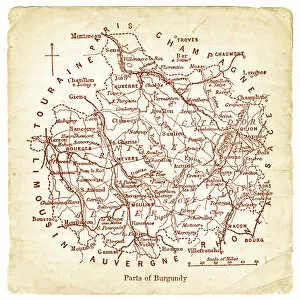 Images Dated 24th April 2017: Map of Burgundy 1878