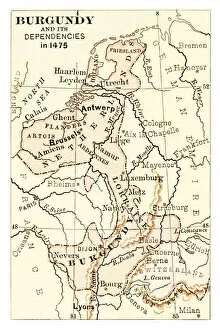 Images Dated 3rd May 2018: Map of Burgundy 1881
