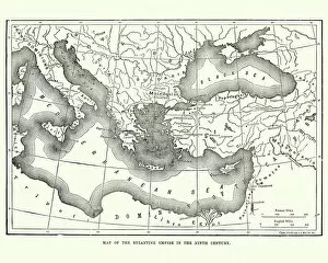 Journey Through Time: Discover Extraordinary Historical Maps and Plans: Map of the Byzantine Empire in the 9th Century