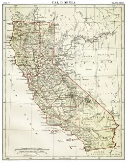 Images Dated 24th April 2017: Map of California 1878