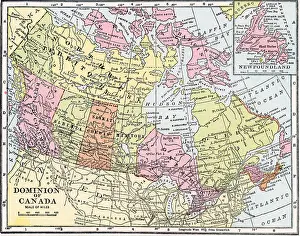 Prints of A color map of the Dominion of Canada and her various provinces and territories, 1922. (Photo by Interim Archives/Getty Images) Discover the World in Maps: Past, Present, and Beyond: Map Of Canada And Her Provinces