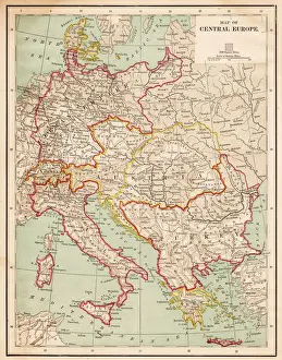 Map of Central Europe 1877