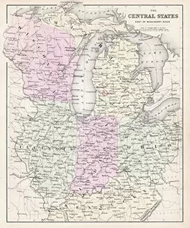 Images Dated 8th May 2018: Map of Central states 1877