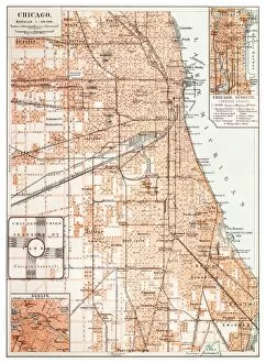 Images Dated 4th July 2015: Map of Chicago 1895