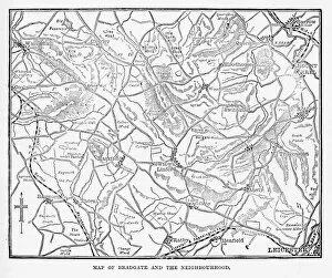 Images Dated 18th March 2017: Map of the City of Bradgate, England Victorian Engraving, 1840