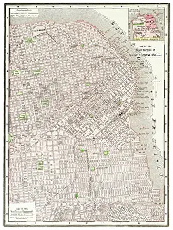 Prints of Map of the city of San Francisco, USA 1899 USA Map Prints: Map of the city of San Francisco, USA 1899