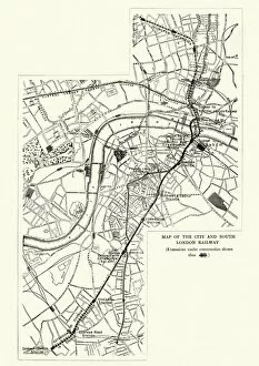 Images Dated 12th July 2017: Map of the City and South London Railway, 1899