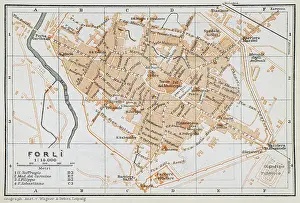 Map of the comune of Forli - Emilia-Romagna, Italy - 1893