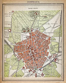 Images Dated 11th April 2017: Map of Debrecen