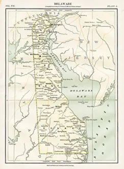 Images Dated 24th August 2017: Map of Delaware 1883