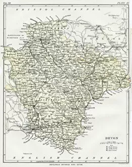 Images Dated 24th August 2017: Map of Devon 1883