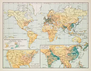 Map Collection: Map of earth population 1895