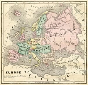Images Dated 27th July 2016: Map of Europe 1856
