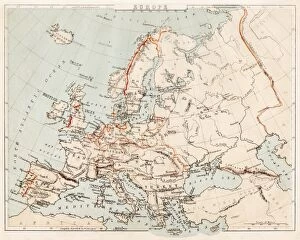 Images Dated 29th July 2016: Map of Europe 1869