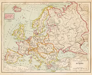 Images Dated 19th April 2018: Map of Europe 1877