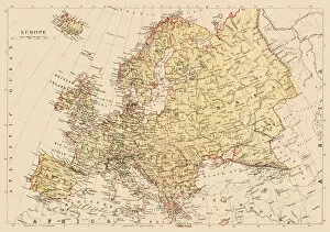 Denmark Collection: Map of Europe 1881