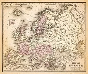 Images Dated 23rd February 2017: Map of Europe 1883