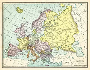 Denmark Collection: Map of Europe 1895