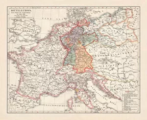 Images Dated 6th April 2018: Map of Europe at the Napoleonic Wars of Liberty (1813)