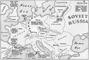 Map of Europe Shortly Before German Invasion of Poland