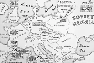 Map of Europe Shortly Before German Invasion of Poland