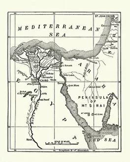 Egypt Collection: Map of Eygpt, 19th Century
