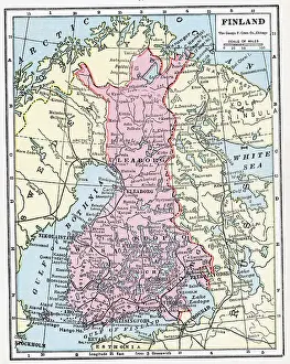 Prints of A color map of Finland, 1922. (Photo by Interim Archives/Getty Images) Discover the World in Maps: Past, Present, and Beyond: Map Of Finland