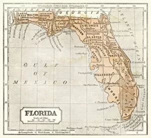 Images Dated 28th July 2016: Map of Florida 1855
