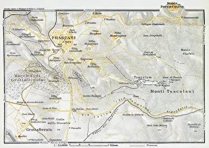 Map of Frascati, Italy - 1893