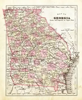 Images Dated 6th July 2015: Map of Georgia 1894