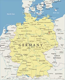 Images Dated 19th June 2018: Map of Germany - Vector