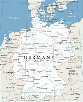 Images Dated 19th June 2018: Map of Germany - Vector