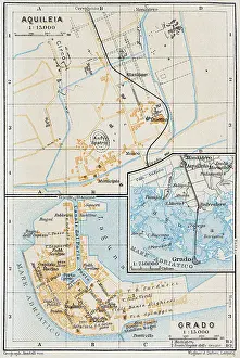 Map of Grado and Aquileia, Italy - 1893