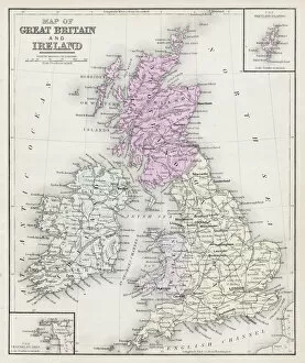 Images Dated 8th May 2018: Map of Great Britain and Ireland 1877
