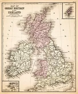 Images Dated 23rd February 2017: Map of Great Britain and Ireland 1883