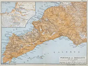 Map of the gulf of Salerno, Italy - 1893