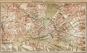 Arrival Gallery: Map of Hamburg - Altona 1898