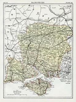 Hampshire Collection: Map of Hampshire 1883