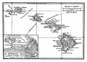Images Dated 6th May 2018: Map of the Hawaiian Archipelago