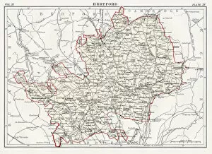 Images Dated 23rd August 2017: Map of Hertford 1883