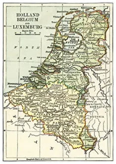 Map of Hollan and Belgium 1889
