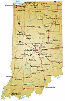 Images Dated 29th May 2018: Map of Indiana