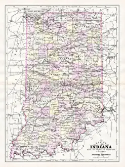 Map of Indiana 1894